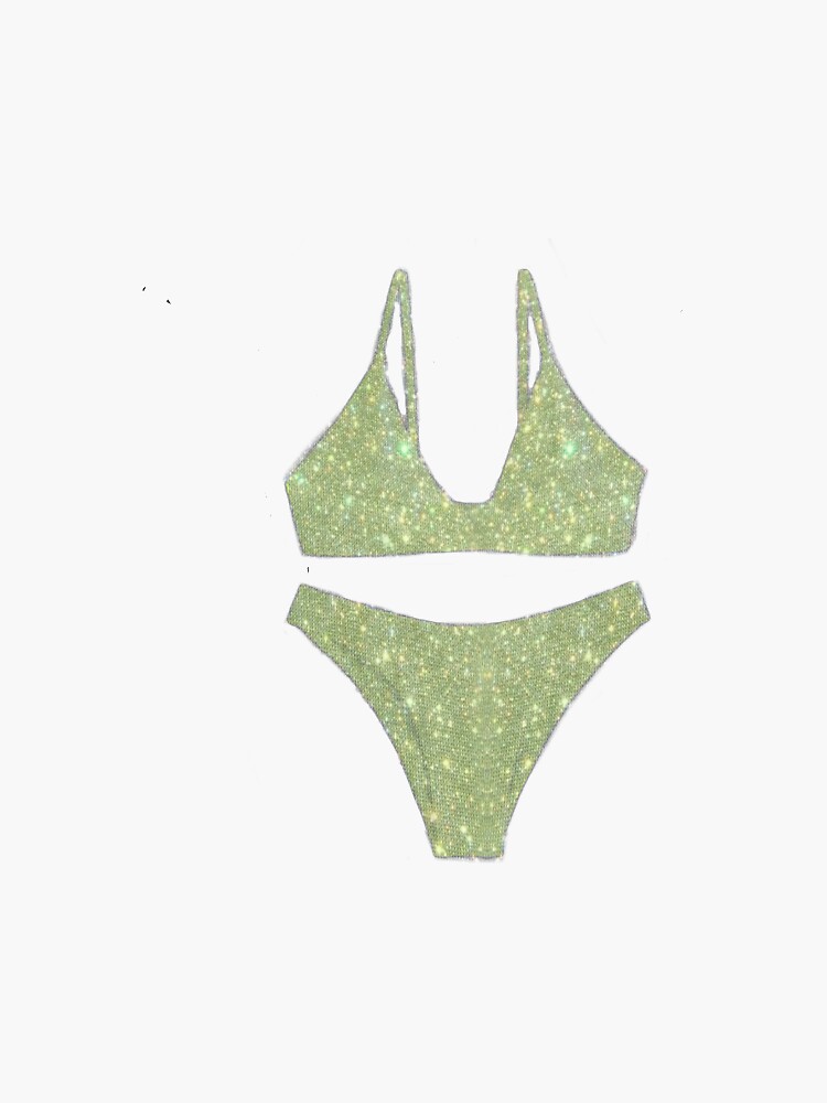 "Neon Green Glitter Bikini" Sticker for Sale by jkaren Redbubble