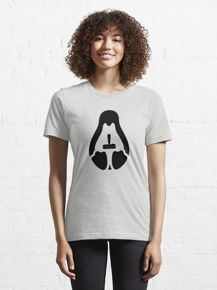 Alternate view of /r/linux_gaming Stycil Tux Shirt (black) Essential T-Shirt