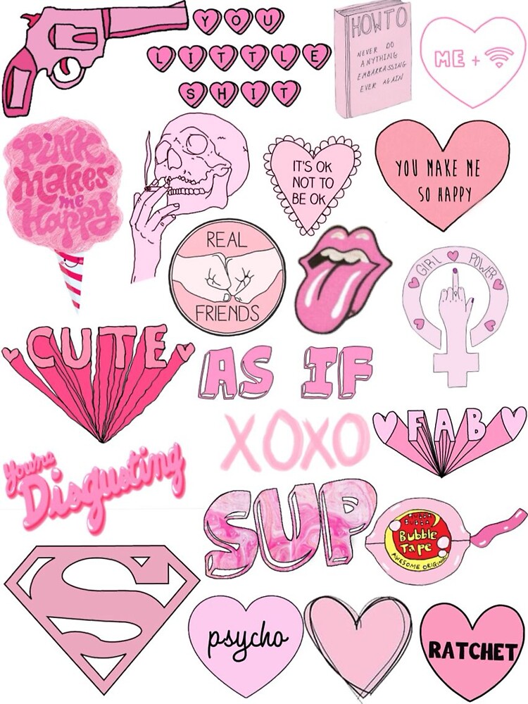 pink aesthetic stickers sticker by diianarexhepi redbubble