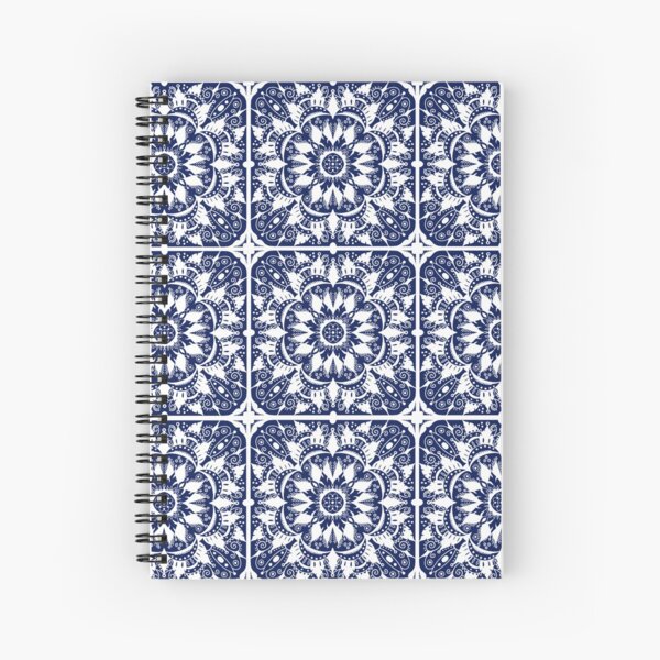 Navy Tiles Spiral Notebook