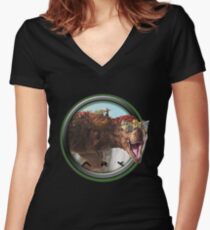ARK SURVIVAL EVOLVED - TREX Women's Fitted V-Neck T-Shirt