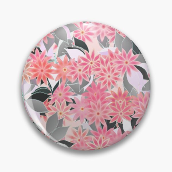 Item preview, Coral Pink Flowers with Silver Gray Leaves designed and sold by Marymarice.