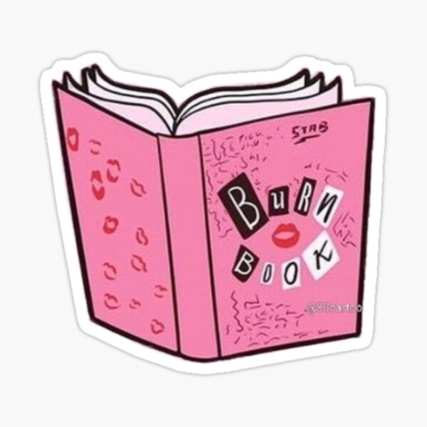 BURN BOOK aesthetic sticker  Sticker for Sale by Lauren Strojny Designs