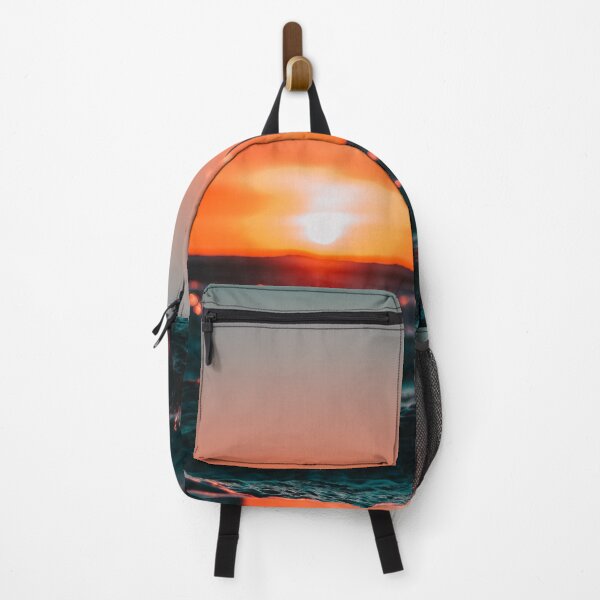 Item preview, Sunrise Sunset over Ocean, Sun Orange in Blue Sea designed and sold by OdmiDesign.