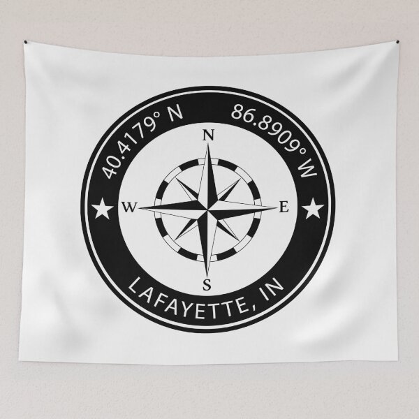 Item preview, Lafayette, Indiana Geographical Coordinates designed and sold by TeeOhGraphics.