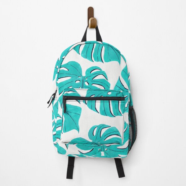 Item preview, Monstera leaf pattern in turquoise blue designed and sold by Bonheurem.