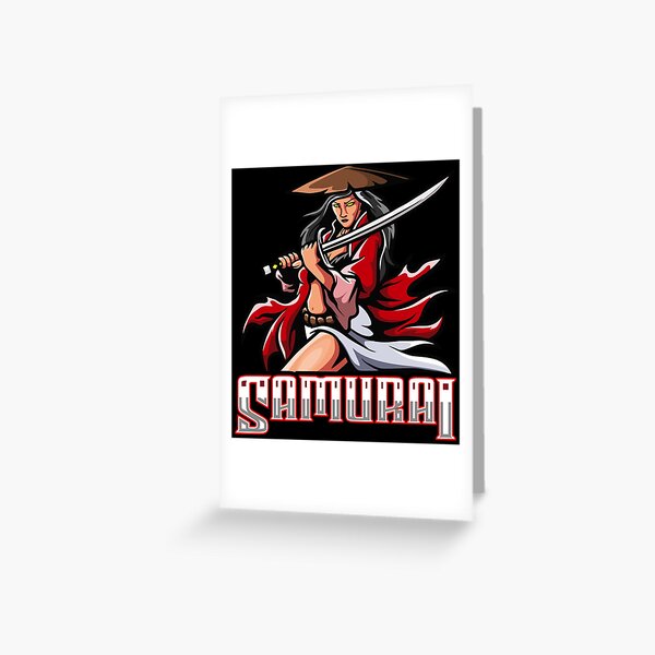 Badass Samurai Warrior Pin Up Girl Greeting Card For Sale By