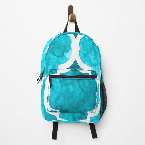 Item preview, Elegant turquoise quatrefoil pattern in watercolor designed and sold by Bonheurem.