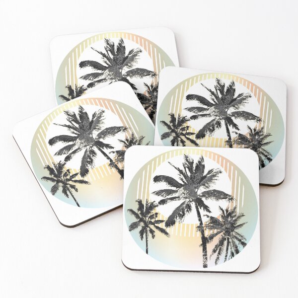 Item preview, Black Palm Trees Tropical Yellow and Green designed and sold by beachchic.