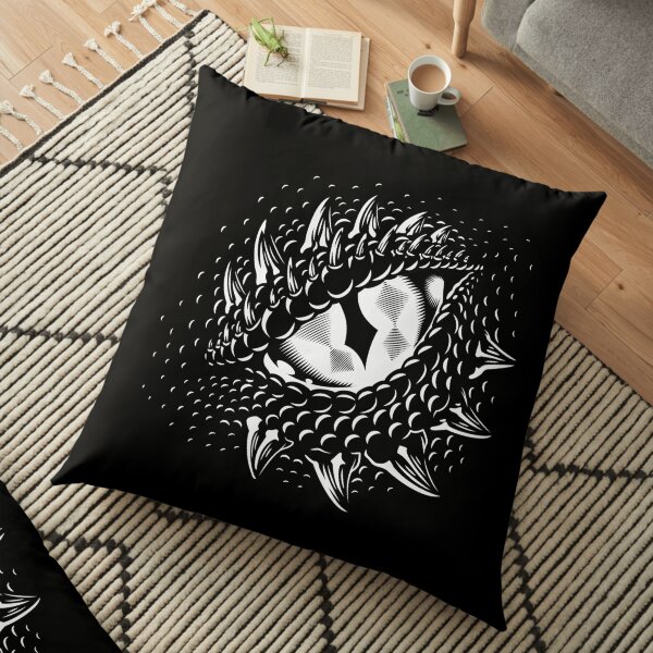 Ojo dragon monocromo eye Floor Pillow