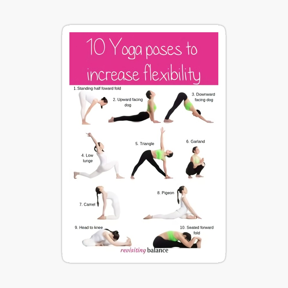 10 beginner yoga for flexibility poster by donaldthomase redbubble