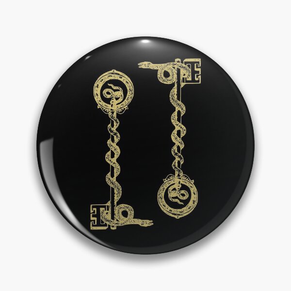 Item preview, Snake Double Keys Alchemy Occult Medieval Esoteric Emblem designed and sold by h44k0n.