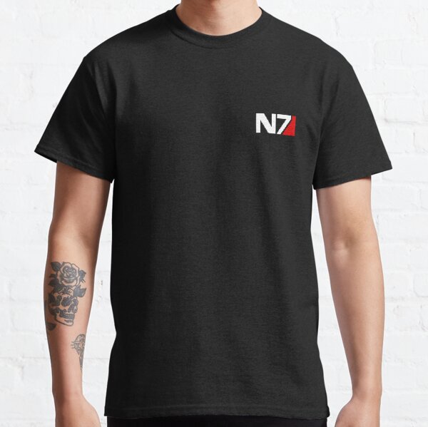 Insigne Spectre Pixellated N7 Mass Effect Stripeless T-shirt classique
