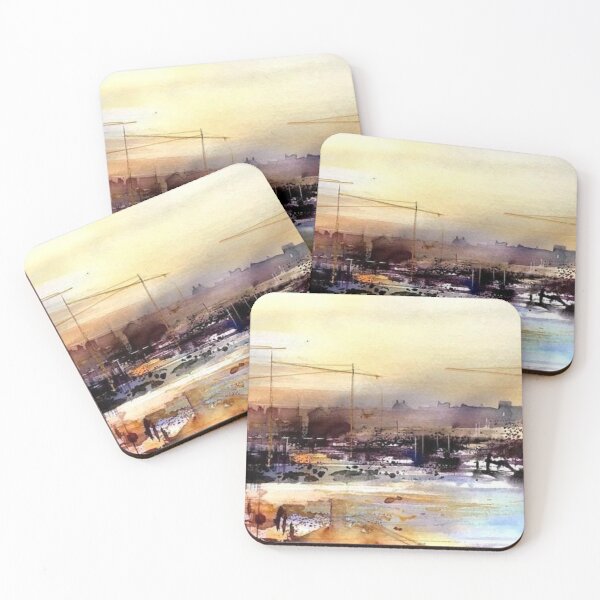 Item preview, Port city acrylic drawing designed and sold by hriundelj.