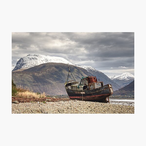 Item preview, Ben Nevis looming over Corpach wreck designed and sold by asbennettadam.