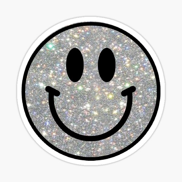 Glitter Smiley Face Sticker For Sale By Leahfshop Redbubble