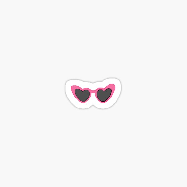 Artikel-Vorschau von rosa Herz Sonnenbrille Aufkleber, designt und verkauft von elsamh.