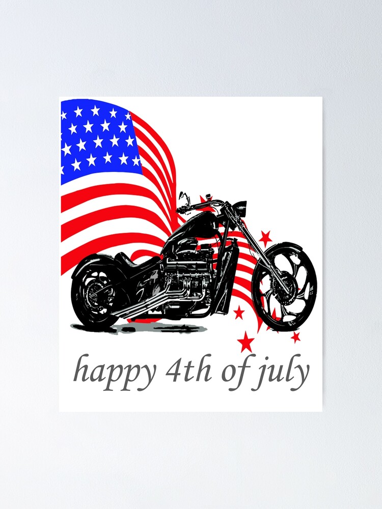 Download Happy July 4th Motorcycle Svg Clipart American Flag Patriotic Vintage Poster By Relabel20 Redbubble