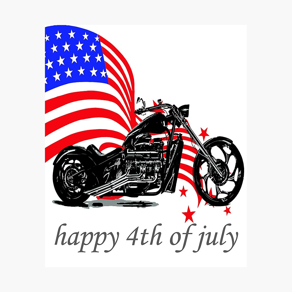 Download Happy July 4th Motorcycle Svg Clipart American Flag Patriotic Vintage Poster By Relabel20 Redbubble