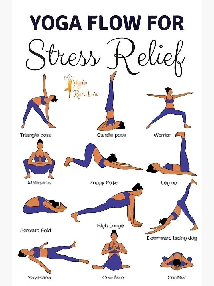 "Yoga Poses for Stress Relief" Poster by pattonmarye | Redbubble