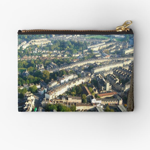 Aerial Image of Bath, Somerset, UK Zipper Pouch