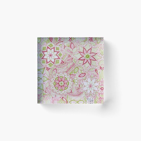 Item preview, Cherry Red & Light Green Mandala Improvisation designed and sold by MarisaGoncalves.