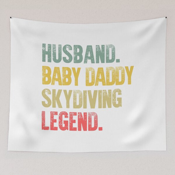 Item preview, Funny Men Vintage T Shirt Husband Baby Daddy Skydiving Legend designed and sold by Bendthetrend.
