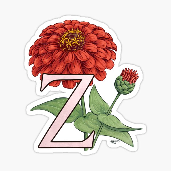 Z is for Zinnia Sticker