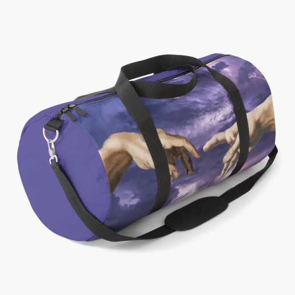 The creation of Adam - lightning purple Duffle Bag