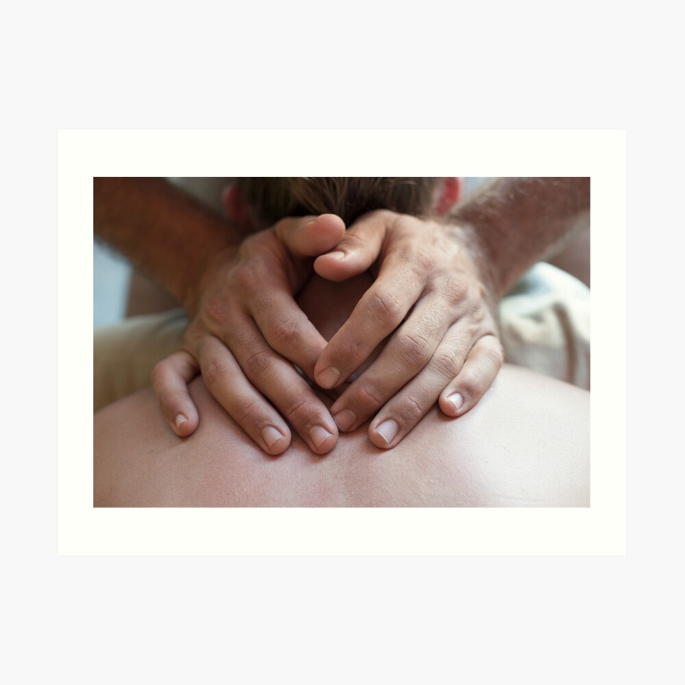 Manos de terapia de masaje Póster