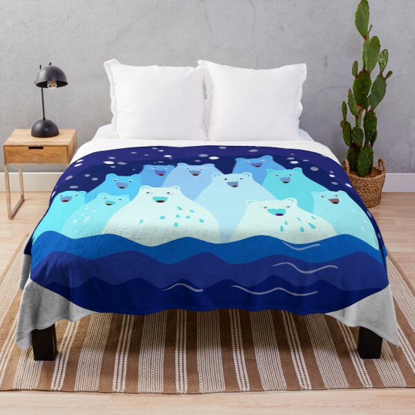 Item preview, Polar bears and the ocean. Dark blue background. Snow. designed and sold by zatmeniee.