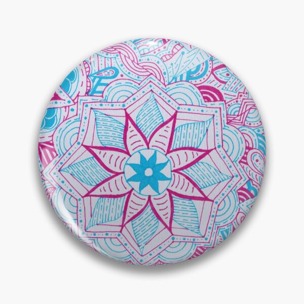 Item preview, Hot Pink & Light Blue Mandala Improvisation designed and sold by MarisaGoncalves.