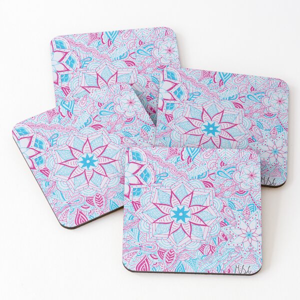Item preview, Hot Pink & Light Blue Mandala Improvisation designed and sold by MarisaGoncalves.