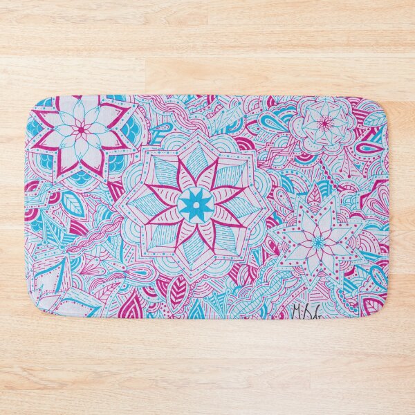 Item preview, Hot Pink & Light Blue Mandala Improvisation designed and sold by MarisaGoncalves.