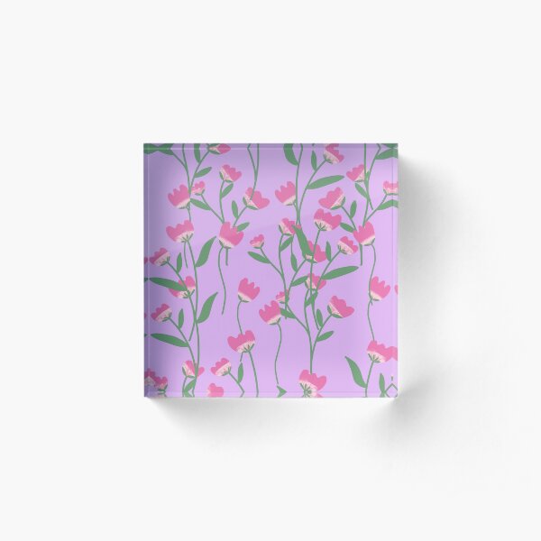 Floral print Acrylic Block