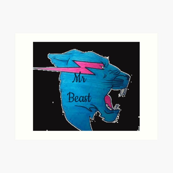 Mr Beast Logo Art Prints Redbubble - mr tiger the mr beast logo 20 roblox