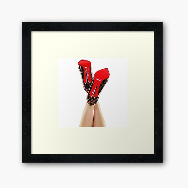 Christian Louboutin Sexy Red Bottom Leopard Print Luxury Heels Framed Art Print