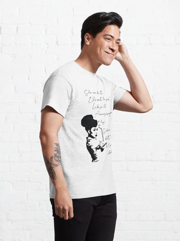 Alternate view of She can do It African languages | Motivational Quote Swahili, Zulu, Afrikaans, French, Haitian Creole | Woke Black Woman Classic T-Shirt