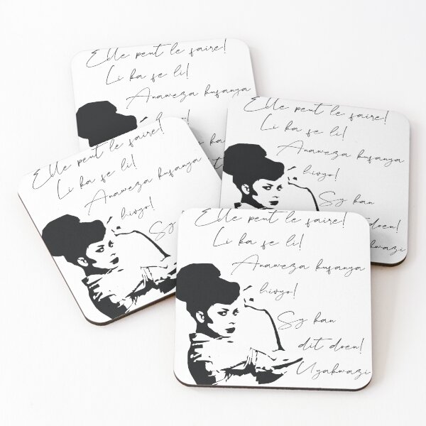 Item preview, She can do It African languages | Motivational Quote Swahili, Zulu, Afrikaans, French, Haitian Creole | Woke Black Woman designed and sold by culturedsis.