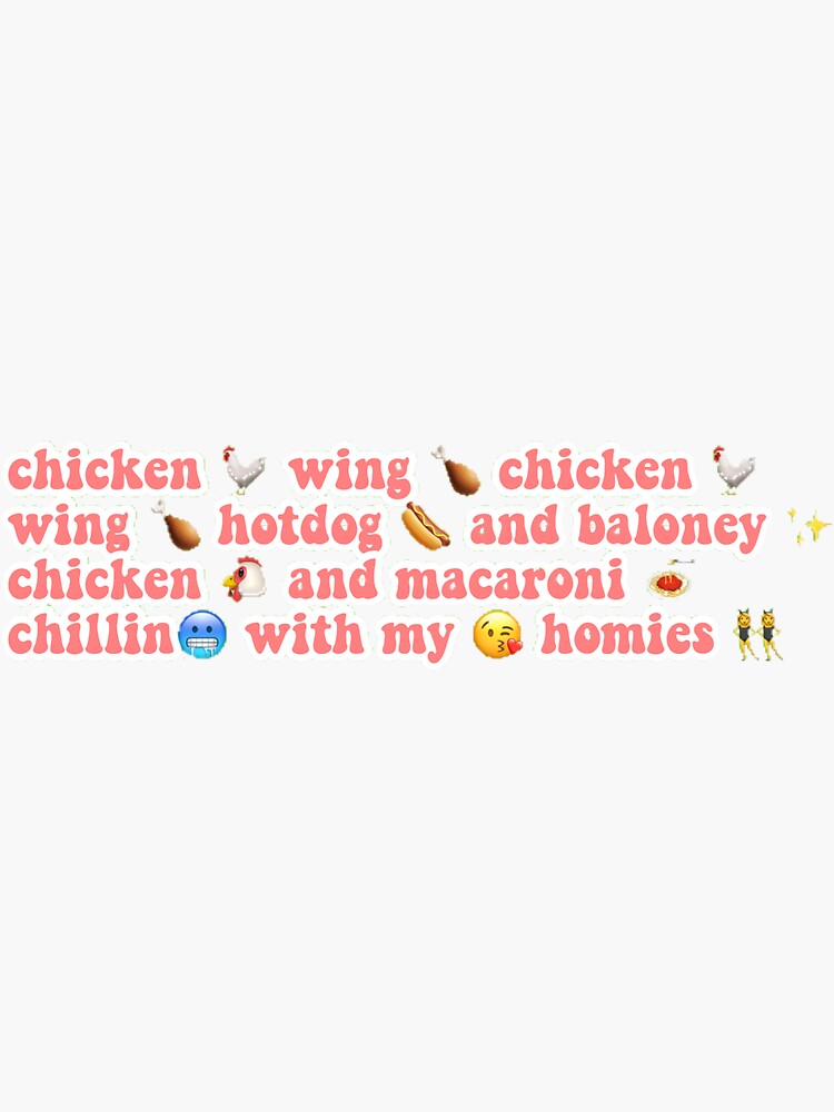 "Chicken wing chicken wing TikTok Sticker" Sticker by stickersbyhin