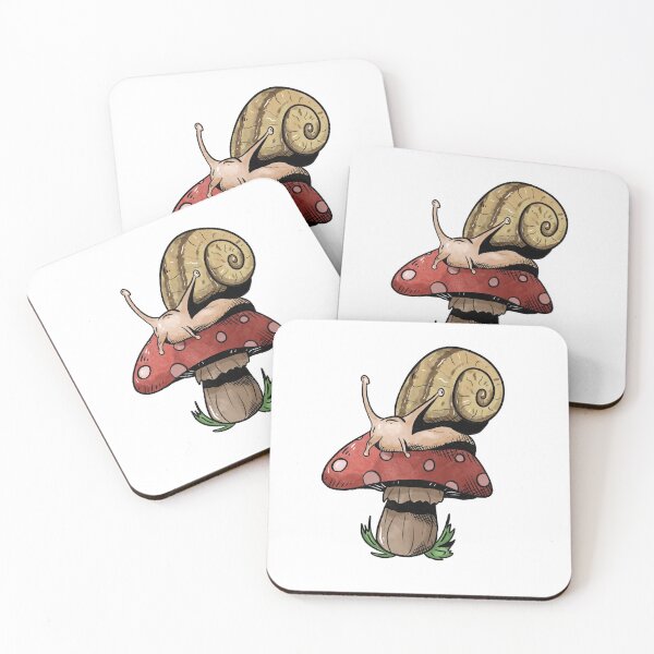 Item preview, Snail on a Mushroom designed and sold by briecoloring.