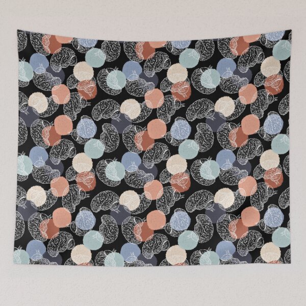 Item preview, Vintage Brains on Black designed and sold by Hodgepodge Bricolage.