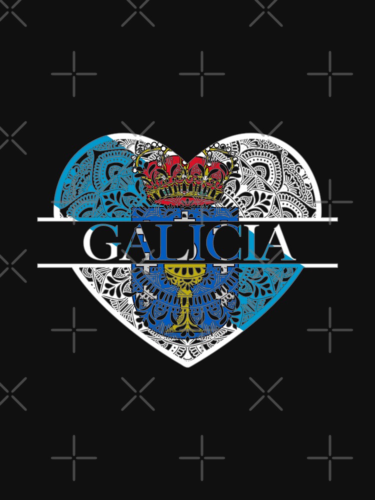 Discover Camiseta Bandera Galicia Letras Gallegas para Hombre Mujer