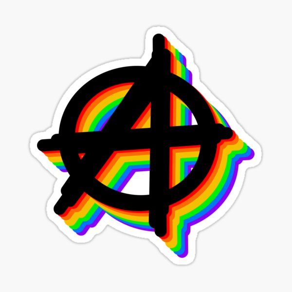 Anarchy Rainbow Sticker For Sale By Tsfea Redbubble