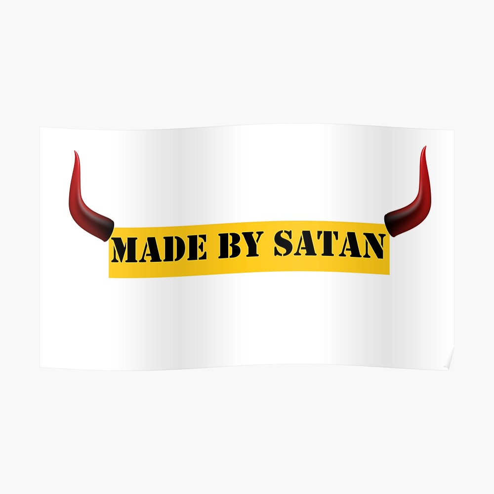 Made By Satan W Devil Horns Print Mask By Weebified Redbubble - cute demon horns roblox