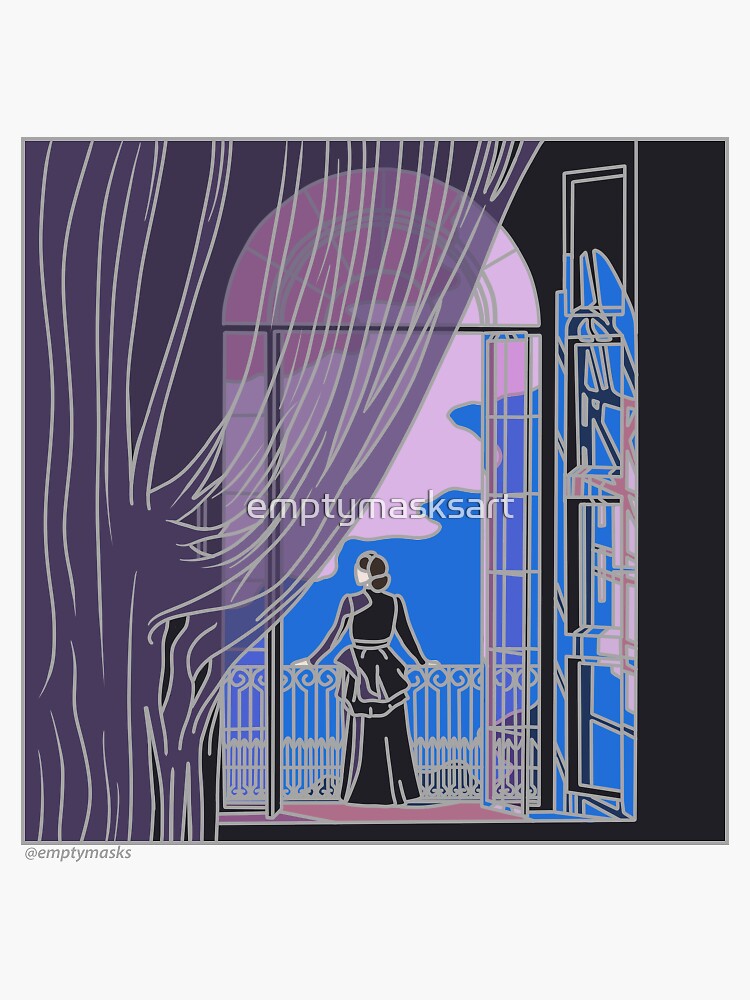 Thumbnail 3 of 3, Sticker, Rebecca Das Musical Sticker 1 - Mrs. Danvers designed and sold by emptymasksart.