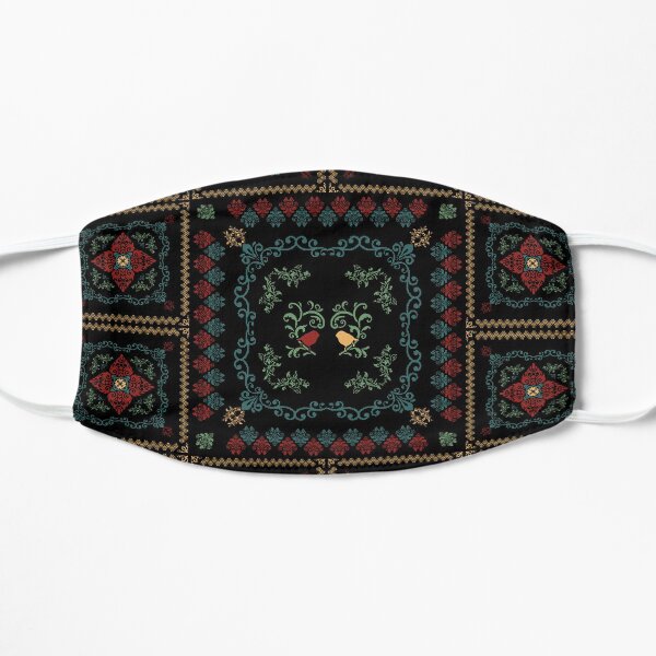 Romanian floral rug birds Flat Mask