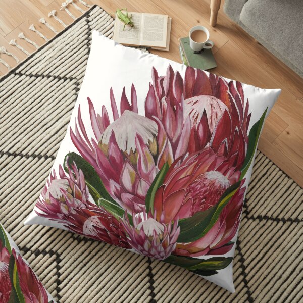 Protea flower bunch Floor Pillow