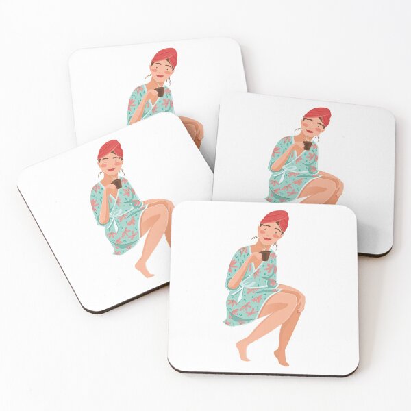 Item preview, Girl with a cup of coffee designed and sold by Chestnut and Pie.