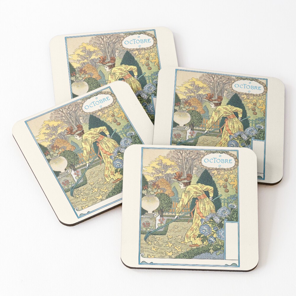 Octobre Eugene Grasset La Belle Jardiniere Coasters (Set of 4)